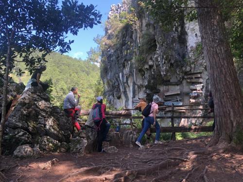 The group learning about the hanging coffins of Sagada. Too bad, you can't hike past this anymore.